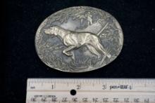 Solid Brass Hunting Dog Belt Buckle