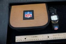 N.F.L Tan Case W/ Watch & 2 Bands