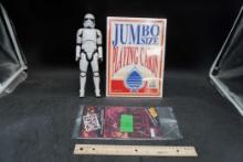 Stormtrooper Action Figure, Jumbo Size Playing Cards & Return Of The Jedi (1983) Booklet