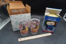 Coca-Cola Drinking Glasses (4) & Pepsi-Cola Am/Fm Radio