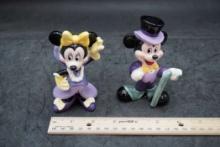 2 - Disney Mickey & Minnie Mouse Figurines
