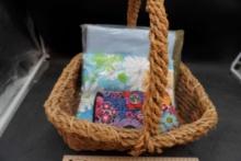 Rope Basket, Wallet, Flat Sheet & Double Fitted Sheet