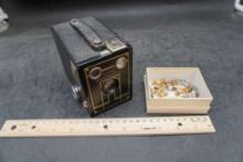Target Brown Six-20 Video Camera & Assorted Earrings