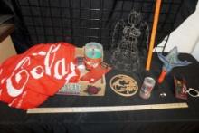 Coca-Cola Blanket, Cds, Angel, Sunglasses, Clipboard, Wallet, Blown Glass Swan Vase