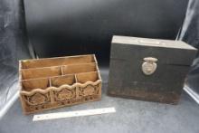 Wooden Letter Holder & Lock Box