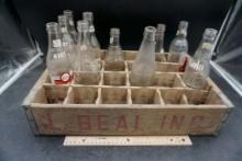 L. Beal Inc. Wooden Caddy W/ Soda Bottles