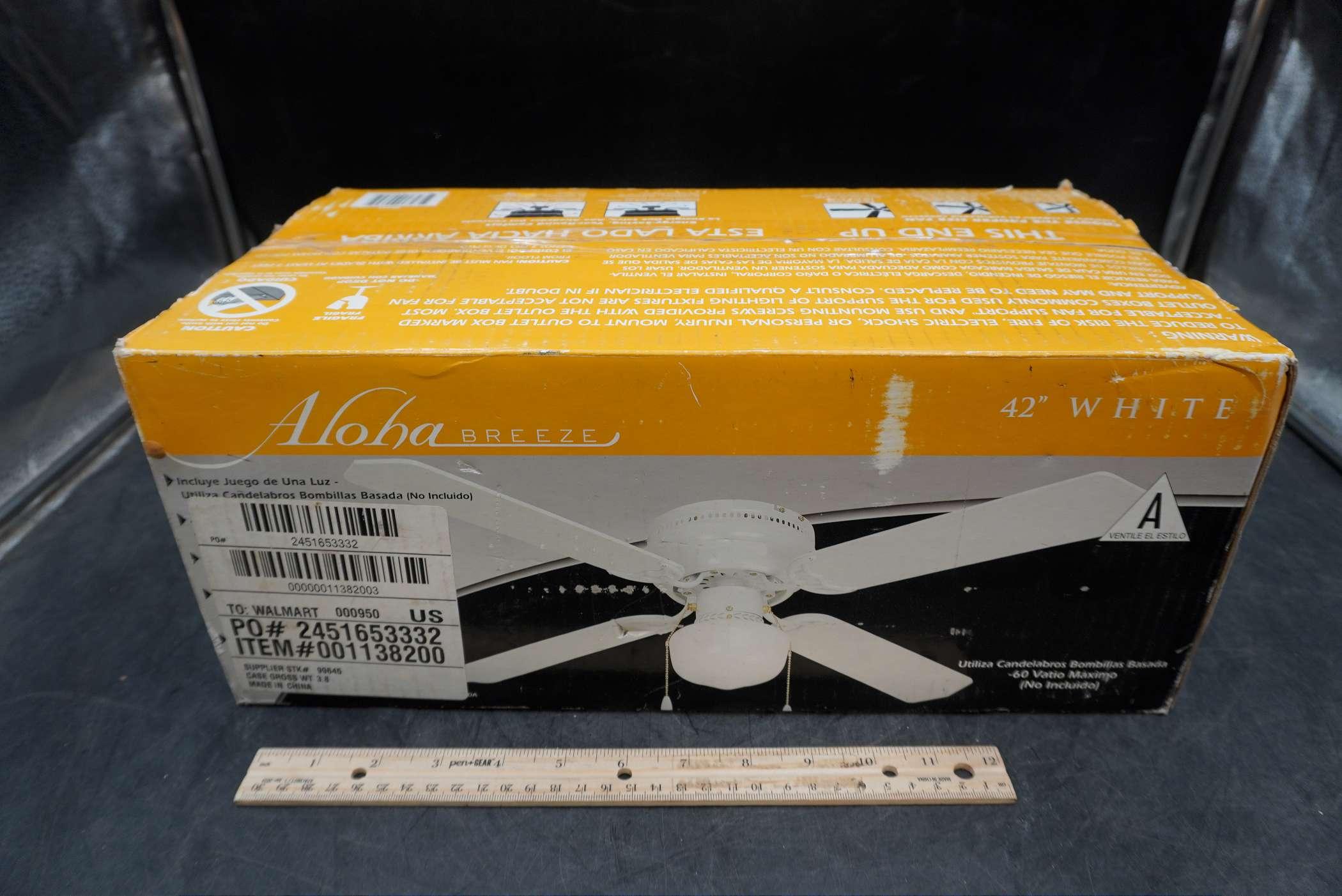 Aloha Breeze 42" White Ceiling Fan