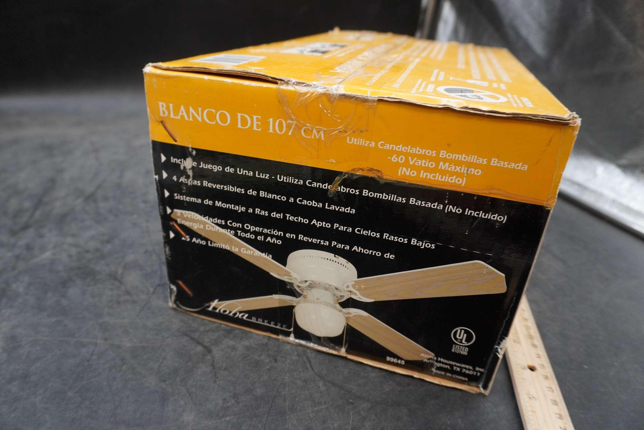 Aloha Breeze 42" White Ceiling Fan