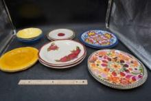 Assorted Plates & Books (Some Melamine)