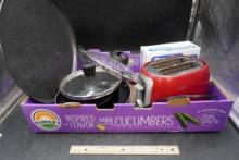Pizza Pan, Pots, Pans, Lids, Proctor Silex Mixer, Black & Decker Toaster