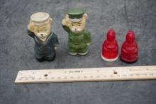 Military Bear Shakers & Red Plastic Lady Shakers