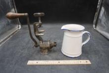 Universal Food Chopper, White & Blue Pitcher