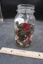 Ball Jar W/ Buttons