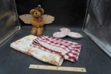 Angel Bear, Curtain Panels (2) & Dish