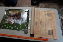Remington The Bullet Knife Poster & Twins Newspaper