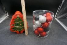 Christmas Tree Tin & Ornaments