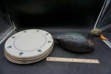 Homer Laughlin Plates & Duck Decoy