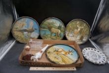 Wildlife Tin Plates, Bud Vase, 50Th Plate