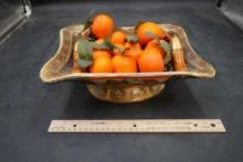 Geisha Dish W/ Handles & Oranges