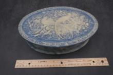 Blue Incolay Stone Velvet Lined Trinket Box