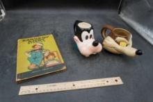 Raggedy Andy Stories Book, Goofy Mug & Wile E. Coyote Mugs