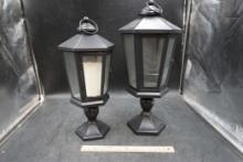 2 - Black Lanterns (One Has Candle)