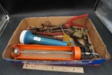 Caulk Gun, Flashlight, Scissors, Wrenches & Screwdriver