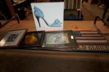 Framed Pictures, Shoe Canvas Picture, Wooden Old Glory Flag