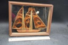 String Art Sailboat Picture Made In 1978