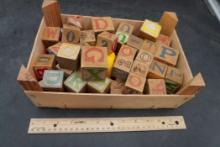 Wooden Letter Blocks In Wooden Box