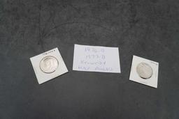 2 Kennedy Half Dollars - 1976 D & 1977 D