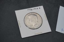 2 Kennedy Half Dollars - 1976 D & 1977 D