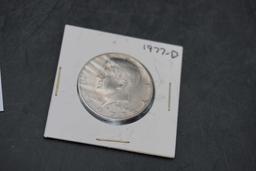2 Kennedy Half Dollars - 1976 D & 1977 D