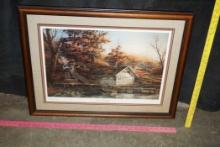 Hand Signed Open Edition Framed Picture "Autumn Shoreline" By Terry Redlin