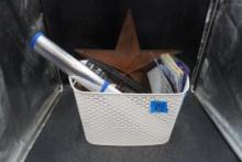 White Basket W/ Star Wall Pocket, Shelves, Stickers & Sun Shade