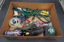 Tape Measure, Tape Gun, Extension Cords, Paracord & Garden Shovel