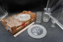 Vases, Stemmed Glasses & Hummingbird Glass Plates