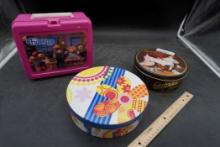 Furskins Thermos Lunchbox, Ghirardelli Tin & Round Flower Box