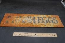 Fresh Eggs Metal Sign