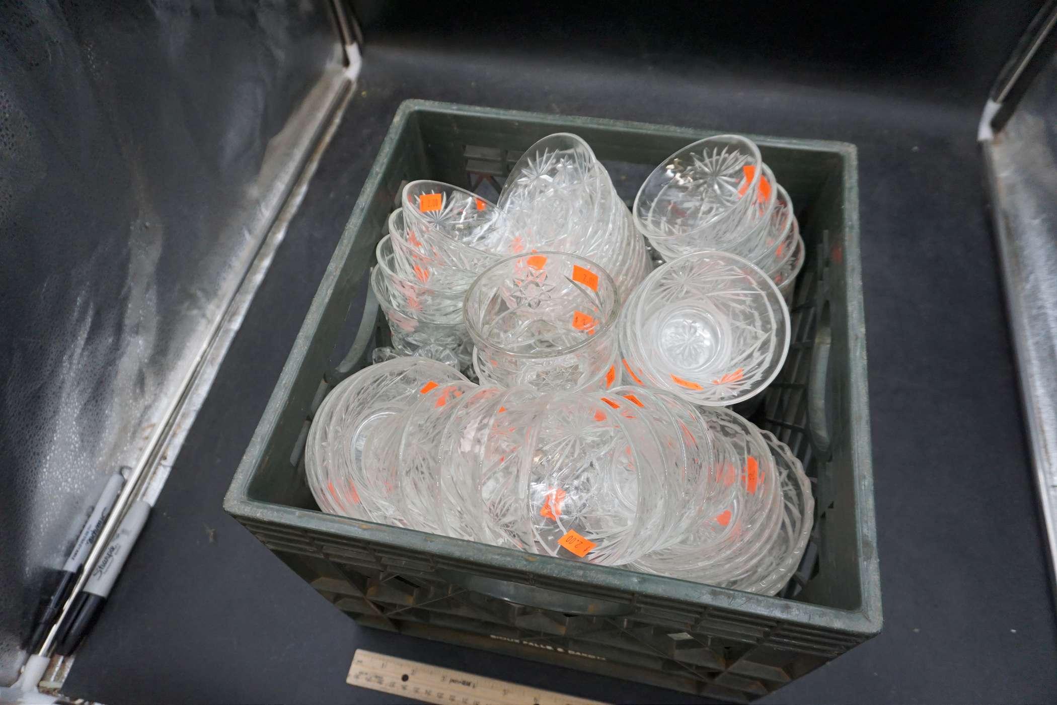 Lakeside Dairy Crate W/ Glassware