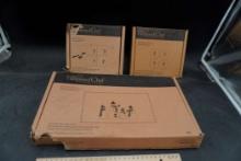 The Pampered Chef Pieces - Snowman Appetizer Plates (2 Sets Of 4) & Snowmen Rectangle Platter