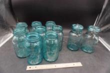 Blue Glass Ball & Atlas Jars
