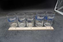 5 Hamm'S Beer Glasses