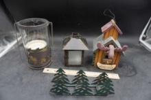 Northwoods Decor - Lantern, Candle Holders & Moose Lodge Bird House
