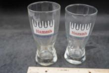 2 Hamm'S Beer Glasses