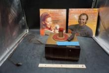 R.C.A. Victor Record Player (Damaged Cord - Needs Replacement) & 2 Records