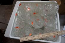 White Plastic Crate W/ Glassware