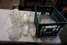 Green Crate W/ Glassware