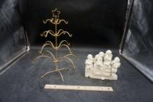 Metal Tree Rack & Noel Angel Candlestick Holder
