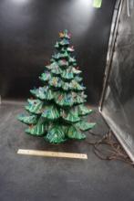 Ceramic Christmas Tree With Lights (Missing Tree Topper & Some Lights)